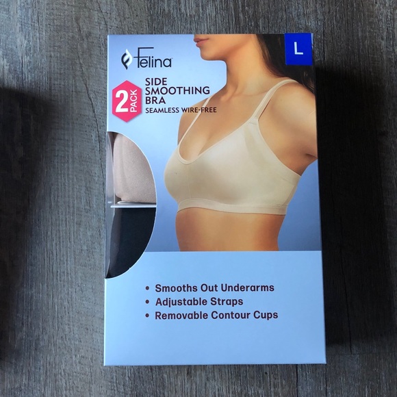 New!Felina Ladies' Side Smoothing Bra, 1 box for 2-pack - Picture 11 of 15